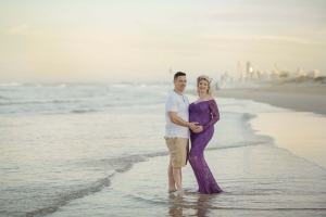 beach maternity photo session